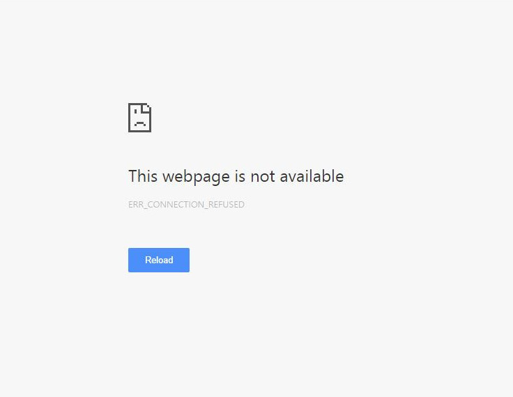 Google Chrome: webpage not available